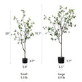 Artificial Minimalist Tree, Green Leaf Faux Tree In Pot-5