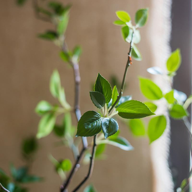 Artificial Minimalist Tree, Green Leaf Faux Tree In Pot-3
