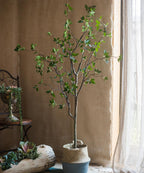 Artificial Minimalist Tree, Green Leaf Faux Tree In Pot-4