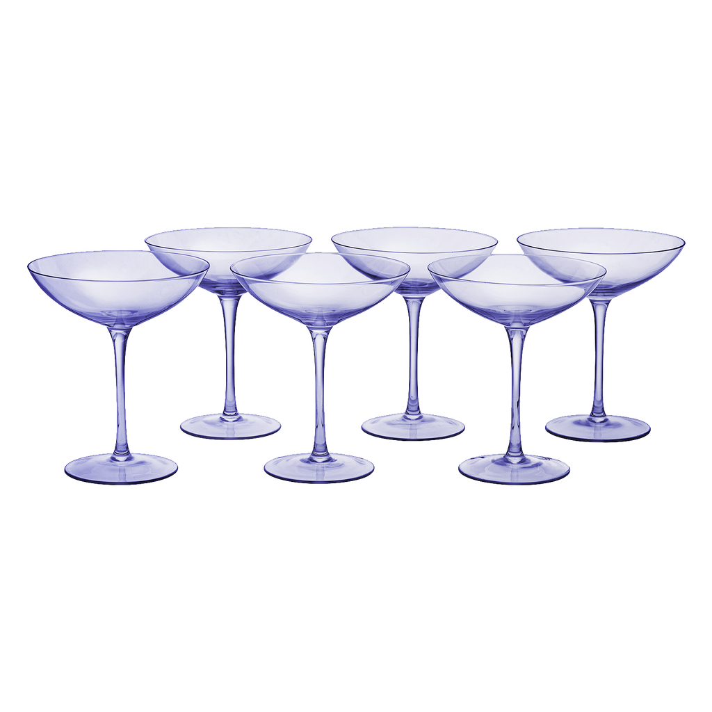 Lavender Champagne Coupes 12oz Set of 6-0