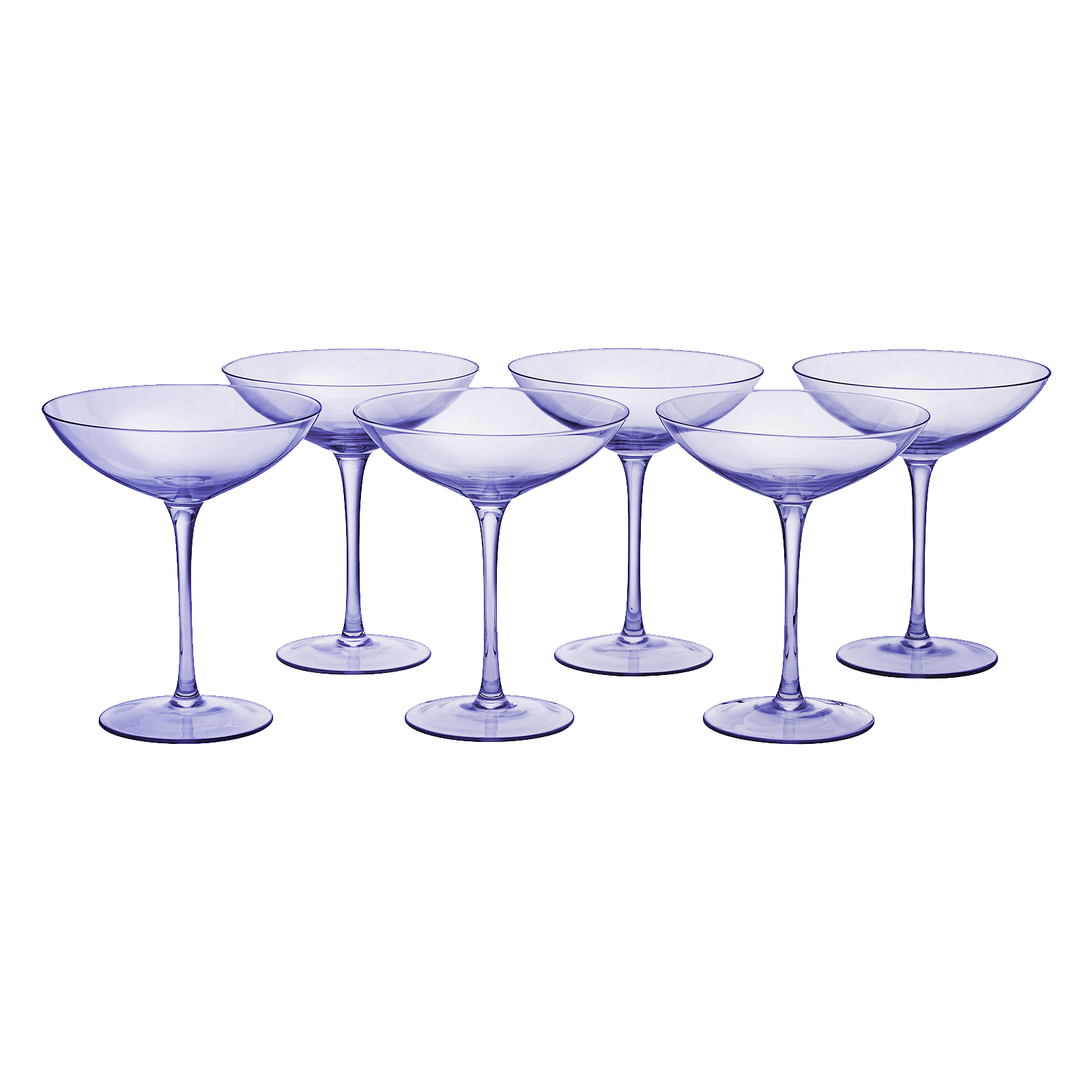 Lavender Champagne Coupes 12oz Set of 6-0