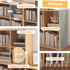 Eight Cube Organizer Bookcase Stackable Open Shelf Oak-2