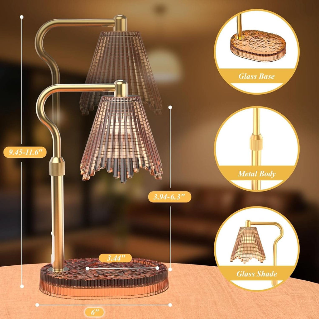 Candle Warmer Lamp With Timer Adjustable Brightness