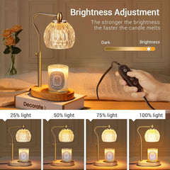 Goldtone Candle Warmer Lamp With Programmable Timer