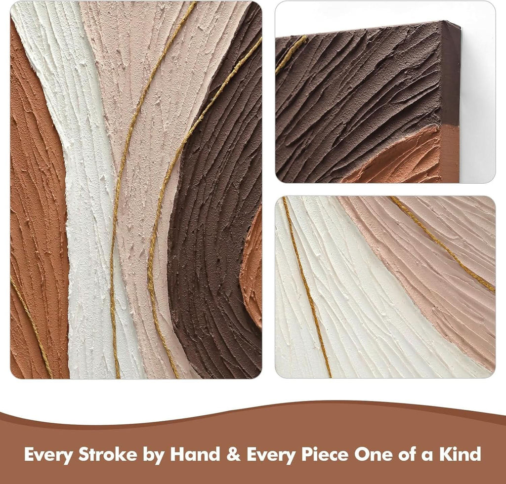 Contemporary Neutral Wall Art Plaster Texture Abstract-2