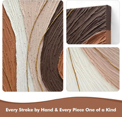 Contemporary Neutral Wall Art Plaster Texture Abstract-2