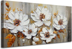 Premium Canvas Textured Floral Wall Art 58x29 Inches-0