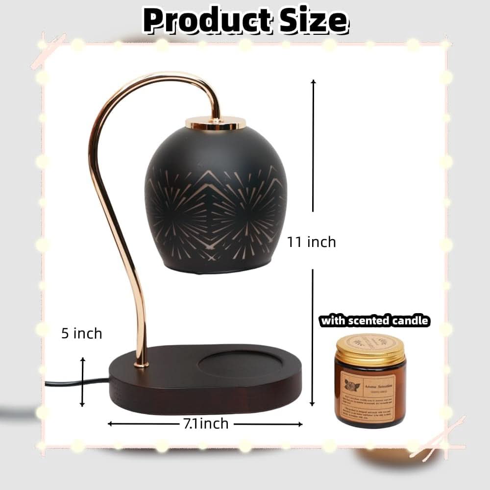 Candle Warmer Lamp Dimmable Black Hollow Lampshade