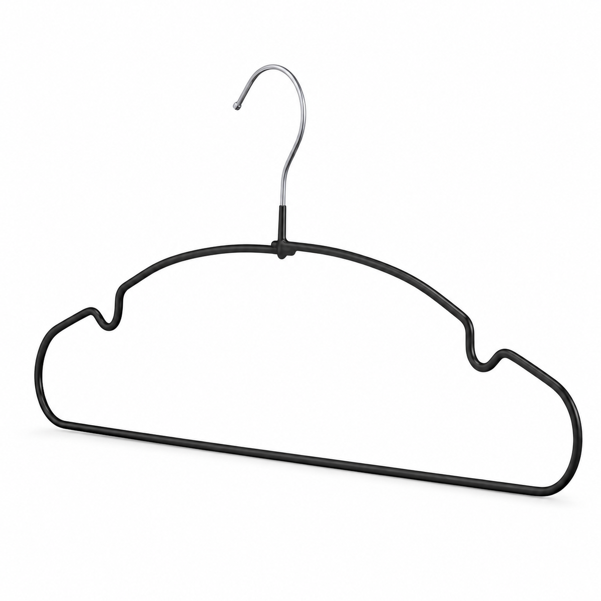 Black Metal Hangers PVC Anti-Slip - 1 Case (200 Hangers)-1