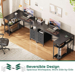 L Shaped Desk 47 Inch With Power Outlets And Ample Storage-3
