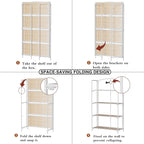 No Assembly Foldable Bookshelf 4 Tier White Bookcase-3