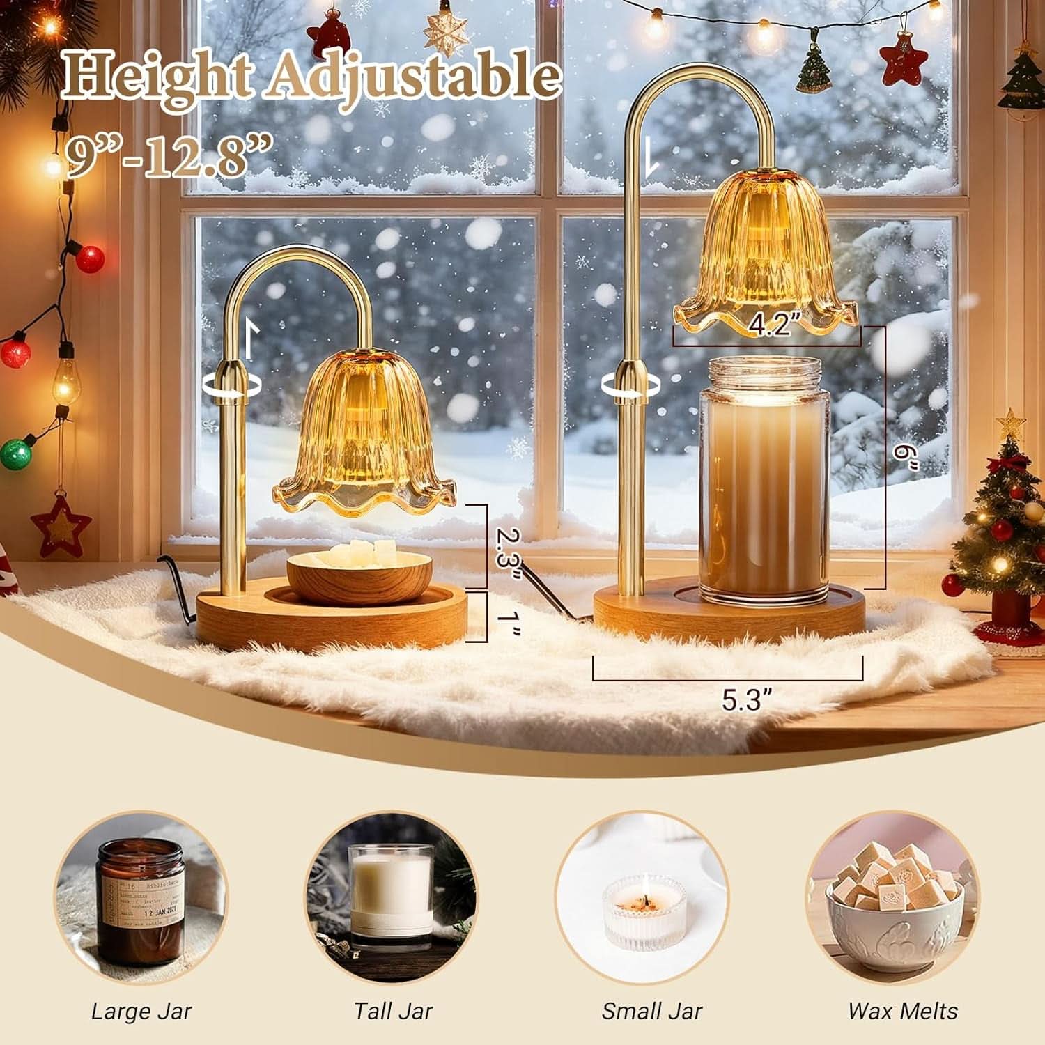 Gold Candle Warmer Lamp With Programmable Dimmer System