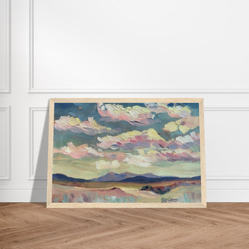 'Rio Chama' Southwestern Landscape I 12x16 inch Wooden Framed Art Print I Original Artwork by American Artist Barbara Cleary I F71-0
