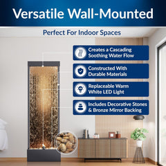 72 Inches Indoor Outdoor Mirror Waterfall Fountain-2