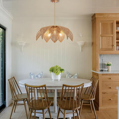 Handwoven Rattan Chandelier 24 Inch Pendant Light Fixture-4
