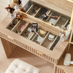 Vanity Desk With Mirror Illumination 43.5 Inch Bedroom-2