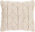 Cream Textured Macramé Throw Pillow - Clearance