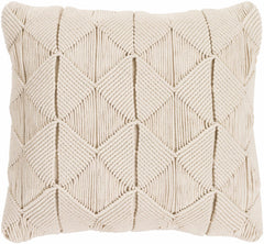 Cream Textured Macramé Throw Pillow - Clearance