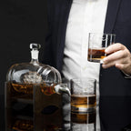 Whiskey Ship in a Barrel Decanter With Ship, 2-10 oz Glasses