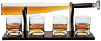 Baseball Bat Whiskey Decanter Set with 4 Baseball Glasses-2