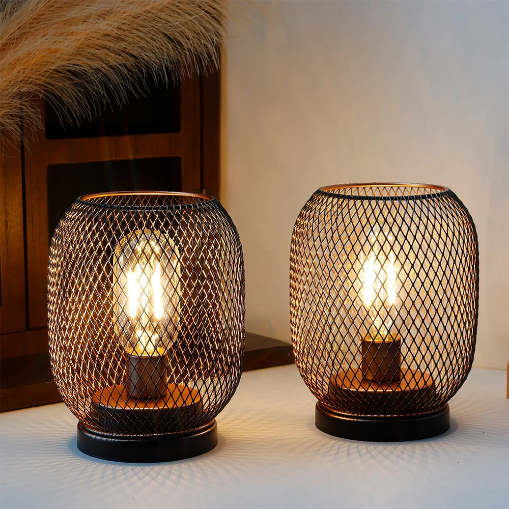 Set of 2 Tall Battery Powered Outdoor Table Lamp-0