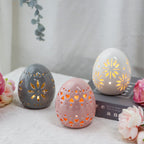 Set of 3 Ceramic Decorative Lamp 4" H(Egg)-1