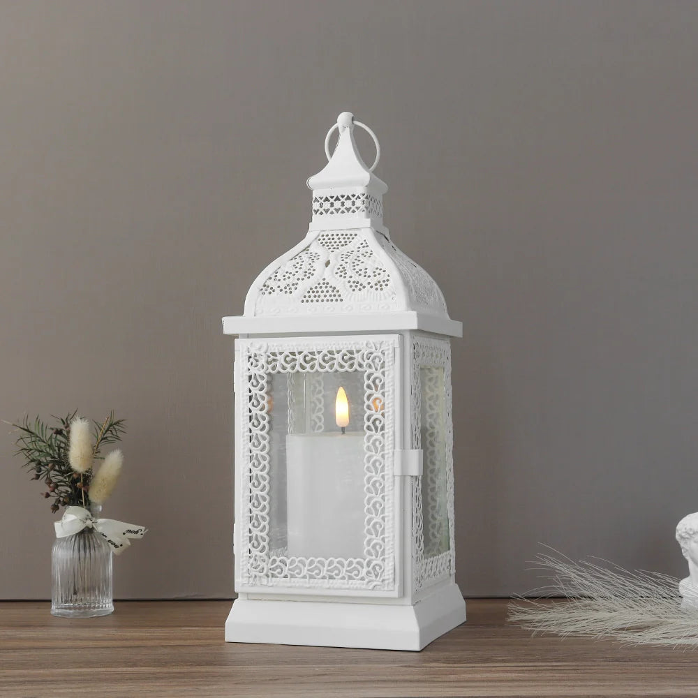 19'' High Decorative Hanging Lantern (Cream)-4