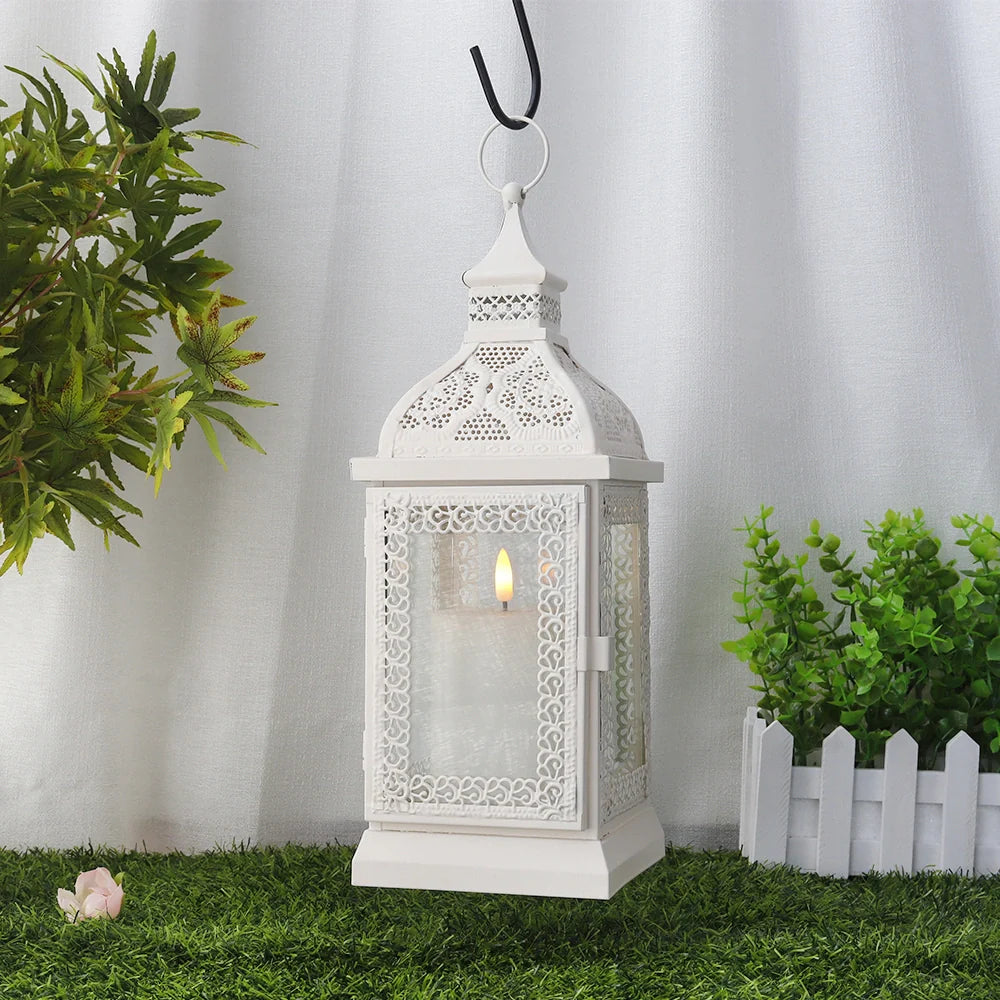 19'' High Decorative Hanging Lantern (Cream)-1