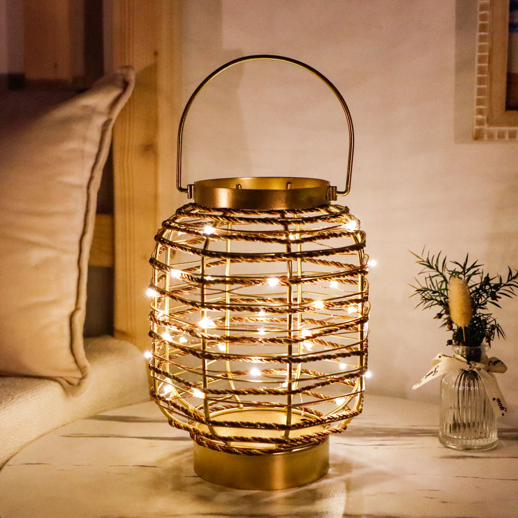 7.7 "H Metal Cage LED Cordless Lamp Battery Operated-1