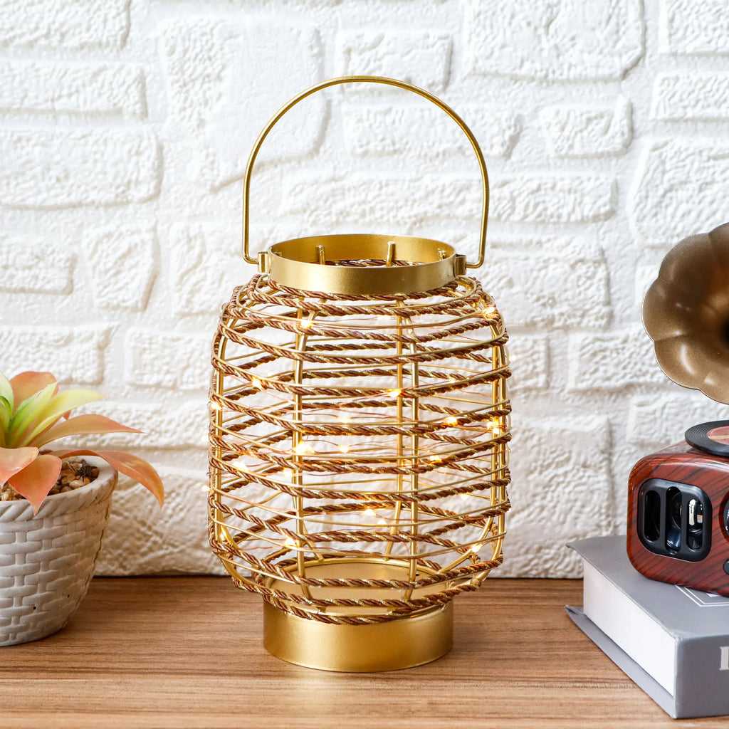 7.7 "H Metal Cage LED Cordless Lamp Battery Operated-0