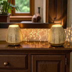 7'' High Battery Powered Metal Decorative Table Lamps with Fairy Lights Bulb-3