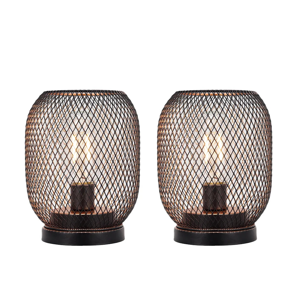 Set of 2 Tall Battery Powered Outdoor Table Lamp-4