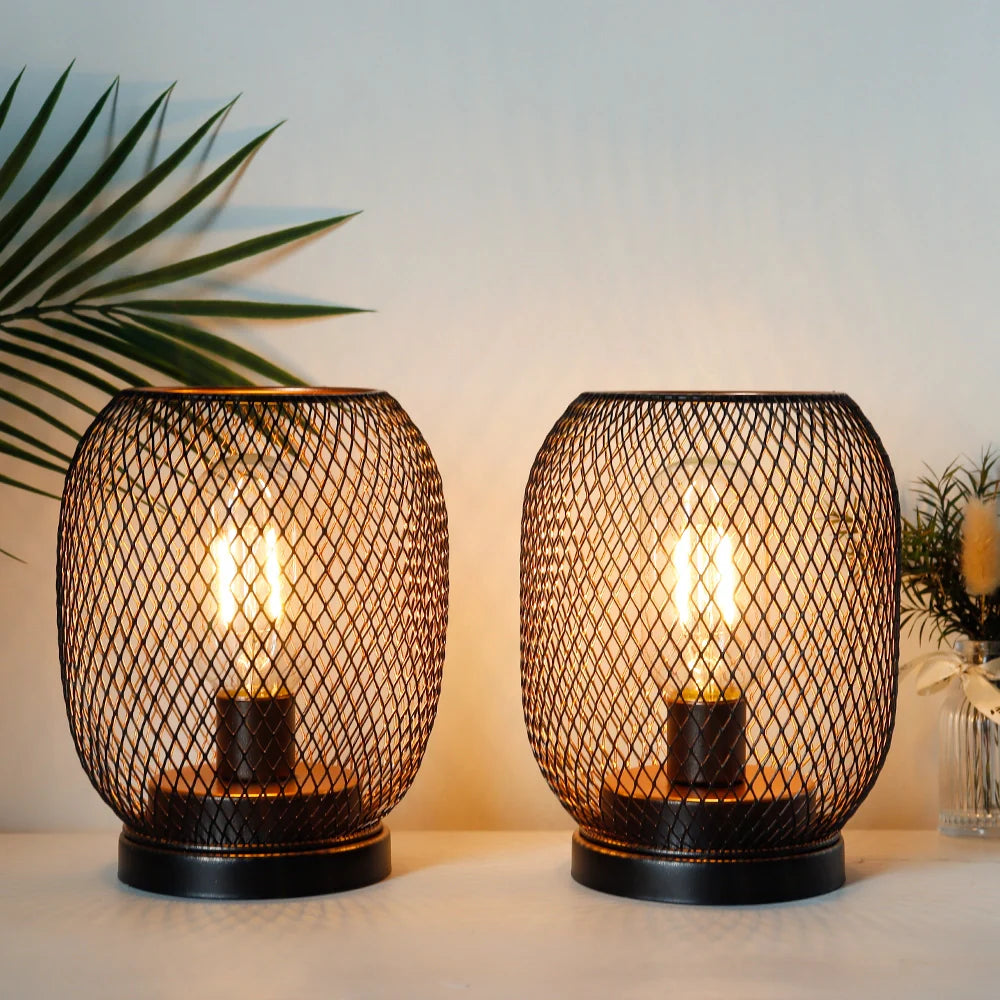 Set of 2 Tall Battery Powered Outdoor Table Lamp-1