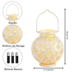 7'' High Battery Powered Cordless Lamp Moroccan Style Metal Table Lamp-3