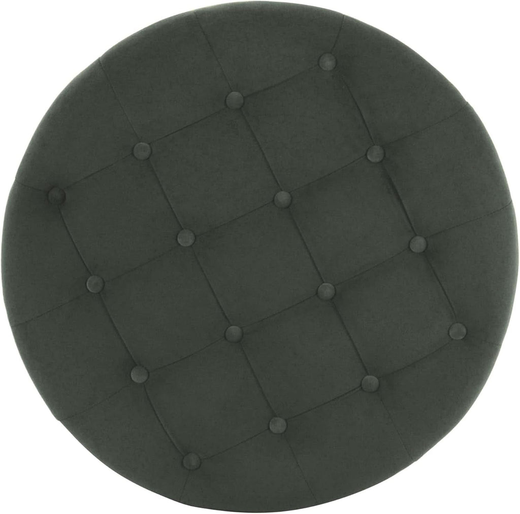 Handcrafted Loden Green Velvet Storage Ottoman 28In-4