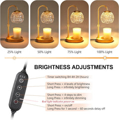 Goldtone Candle Warmer Lamp With Programmable Timer