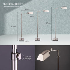 Arcadia Brushed Nickel Floor Lamp Dimmable Adjustable-3