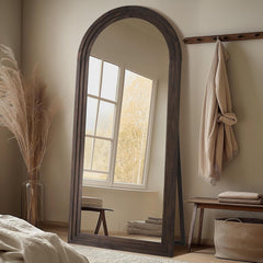 Arched Full Length Mirror Chestnut Graceful Framed-0