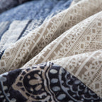 DaDa Bedding Denim Blue Patchwork Cotton Quilt Set-3