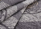 DaDa Bedding Rustic Grey Mosaic Distressed Medallion Reversible Quilted Bedspread Set (SD16299)-3