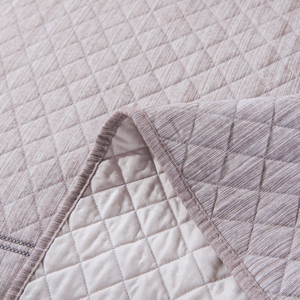 DaDa Bedding Whimsical Lavender Grey Cottage Soft Quilted Coverlet Bedspread Set (JHW866)-2