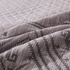 DaDa Bedding Whimsical Lavender Grey Cottage Soft Quilted Coverlet Bedspread Set (JHW866)-3