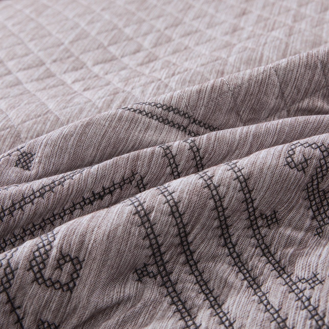 DaDa Bedding Whimsical Lavender Grey Cottage Soft Quilted Coverlet Bedspread Set (JHW866)-3