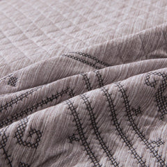 DaDa Bedding Whimsical Lavender Grey Cottage Soft Quilted Coverlet Bedspread Set (JHW866)