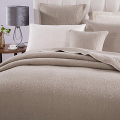 DaDa Bedding Neutral Taupe Beige Sandy Elegant Matelasse Cotton Quilted Bedspread Set (JHW-585)-4