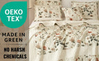 DaDalogy Enchanted Meadow Bed in a bag Set - Victoria Garden Delicate Floral Symphony in Beige, Rose, and Soft Green, Luxuriously Soft Quilted Set-2