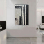 Hand crafted Black White Textured Oversized Wall Art-4