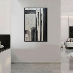 Hand crafted Black White Textured Oversized Wall Art-4