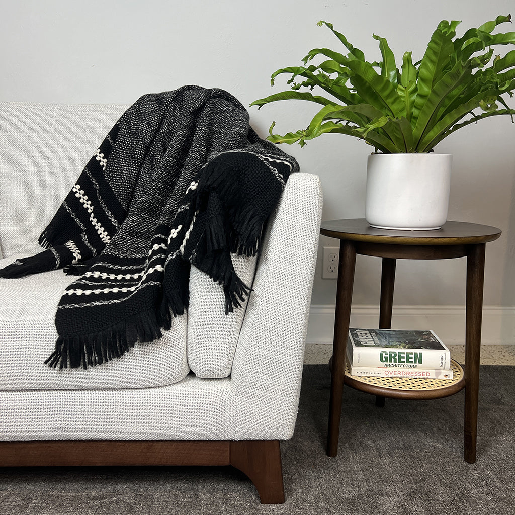 Chunky Black Cuzco Alpaca Throw-1