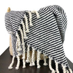 Chunky Black Stripe Alpaca Throw-2